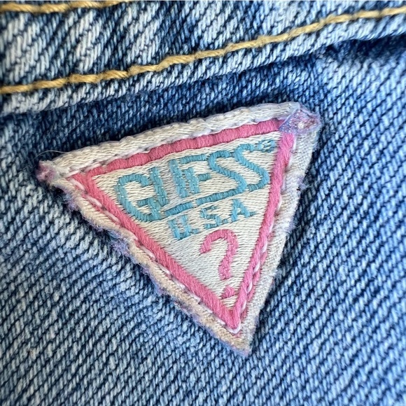 Vintage Baby Guess Jeans Denim Mini Skirt Made in USA Talon Zip 4Y Elastic Waist - Picture 8 of 13